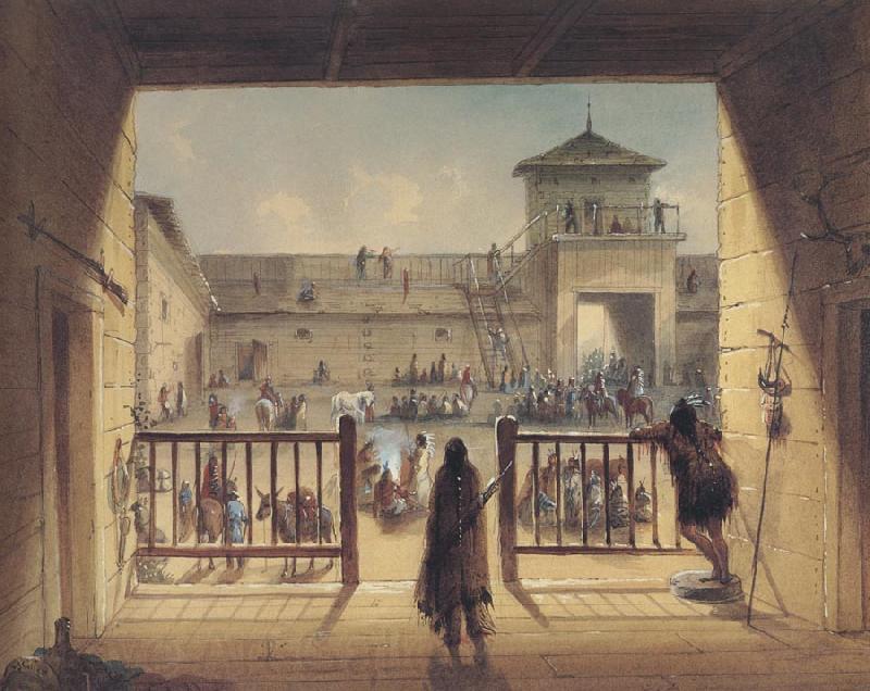 Miller, Alfred Jacob Interior of Fort Laramie